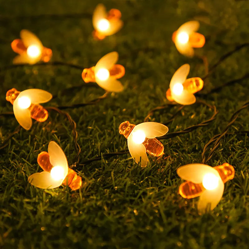 Solar Bee String Lights – LED Garden Lighting for Outdoor Areas and Terraces