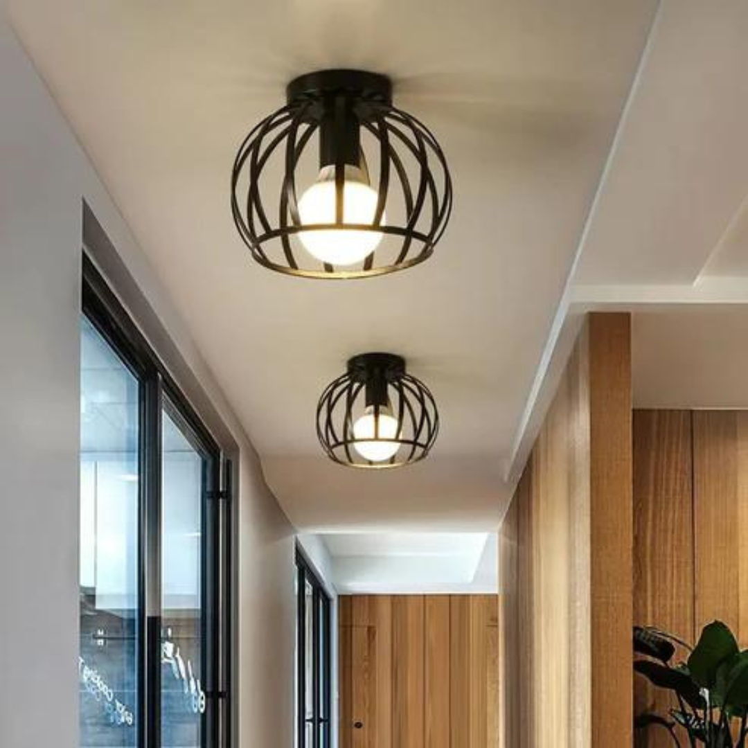 Loft Ceiling Lamp in Black Metal – Rustic Industrial Style for Your Home