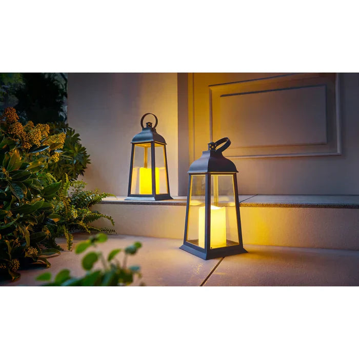 Set of 2 LED Lanterns – Realistic Flickering Candlelight for Garden and Living Room