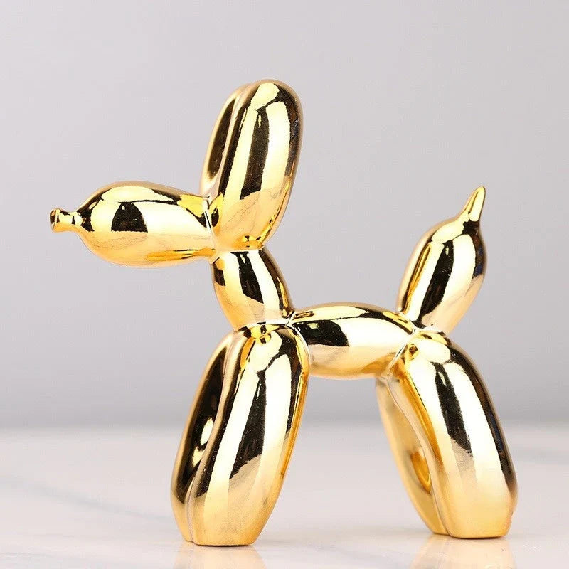 Balloon Animal Sculpture – Modern Decorative Figure Made of Metal in High-Gloss Finish