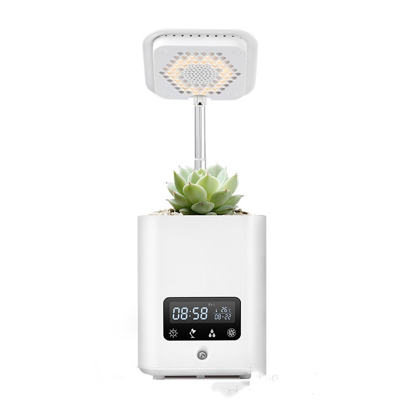 Intelligent Multifunctional Hydroponic Planter Pot with Calendar, Diffuser, and Desk Lamp for Optimal Plant Care