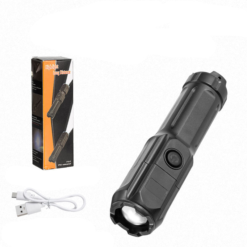 Compact LED Flashlight with Zoom and USB Charging for Outdoor Use