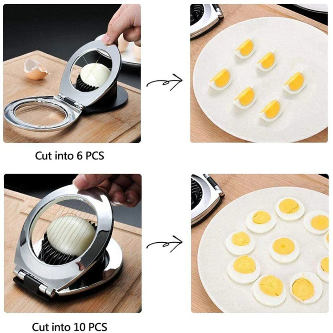 Stainless Steel Egg Slicer – Multifunctional 3-in-1 Slicing Tool for Perfect Eggs