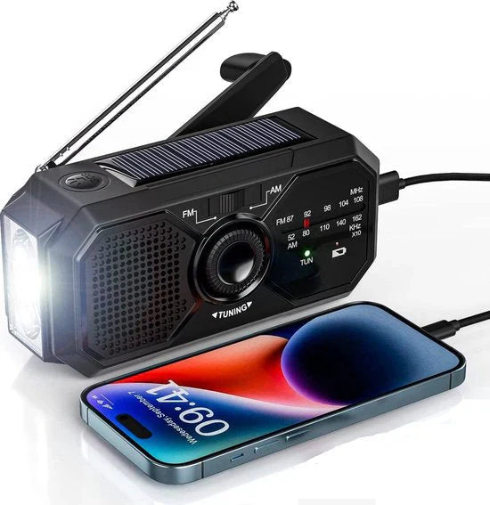 Emergency Radio with Solar Power and Hand Crank – FM/AM