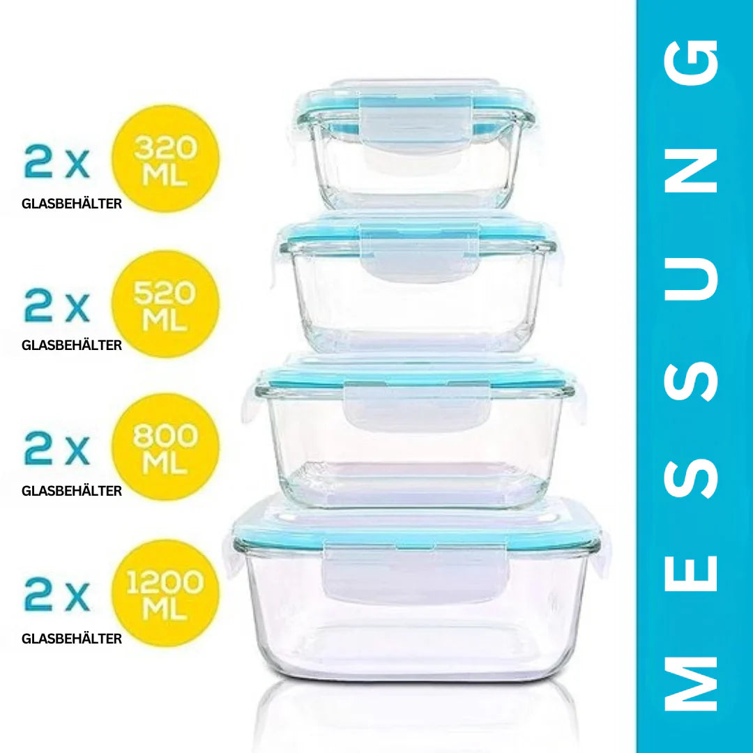 Glass Food Storage Container Set – Airtight Storage Containers for Kitchen and Pantry