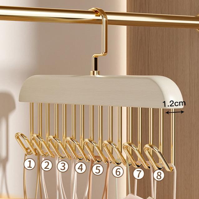 Space-Saving Wooden Multi-Hook Clothes Hanger