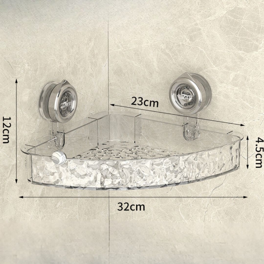 Corner Shelf with Suction Cup for Easy Bathroom Installation