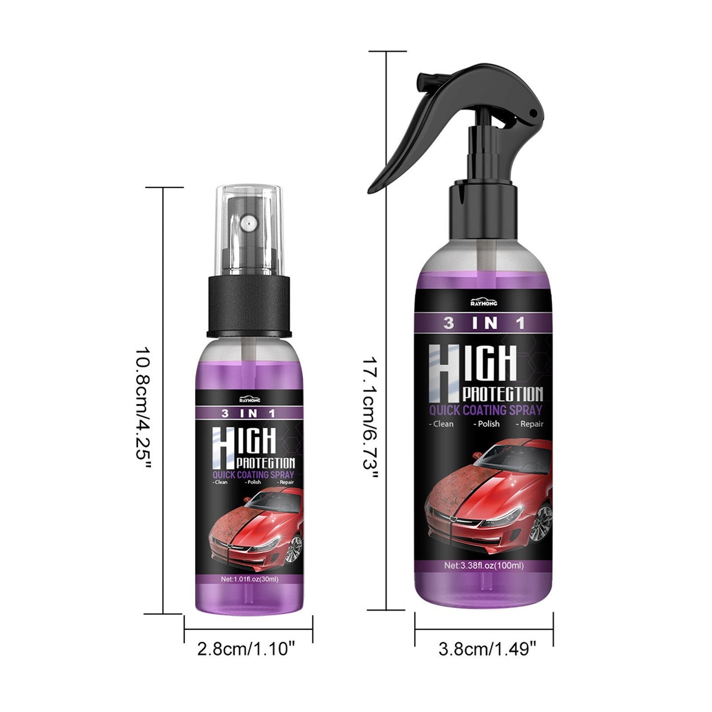Premium 3-in-1 Car Coating Spray for Long-Lasting Protection