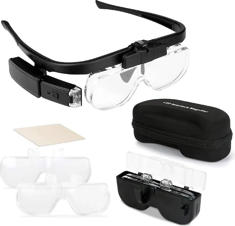 Head-Mounted Magnifying Glass with USB Charging – For Precise Work and Reading