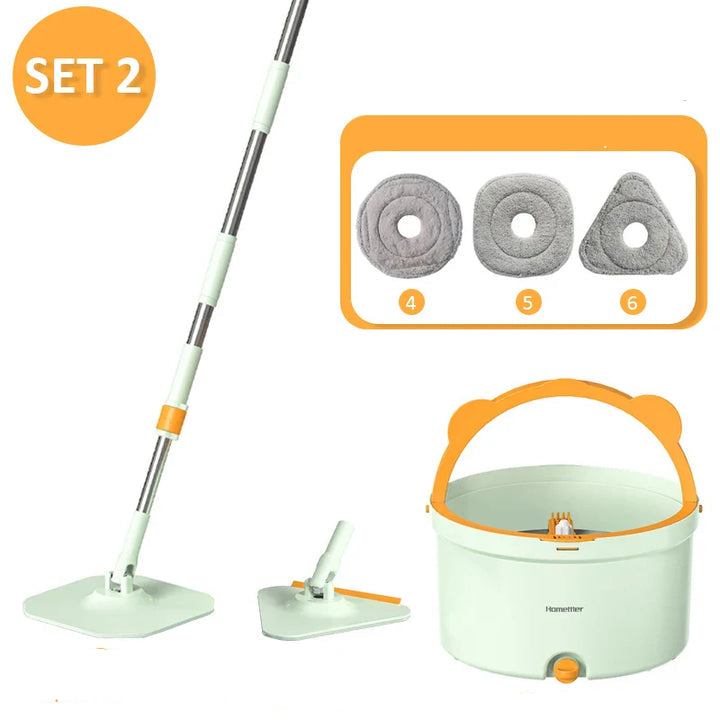 Multifunctional Mop with Bucket and Self-Wringing System