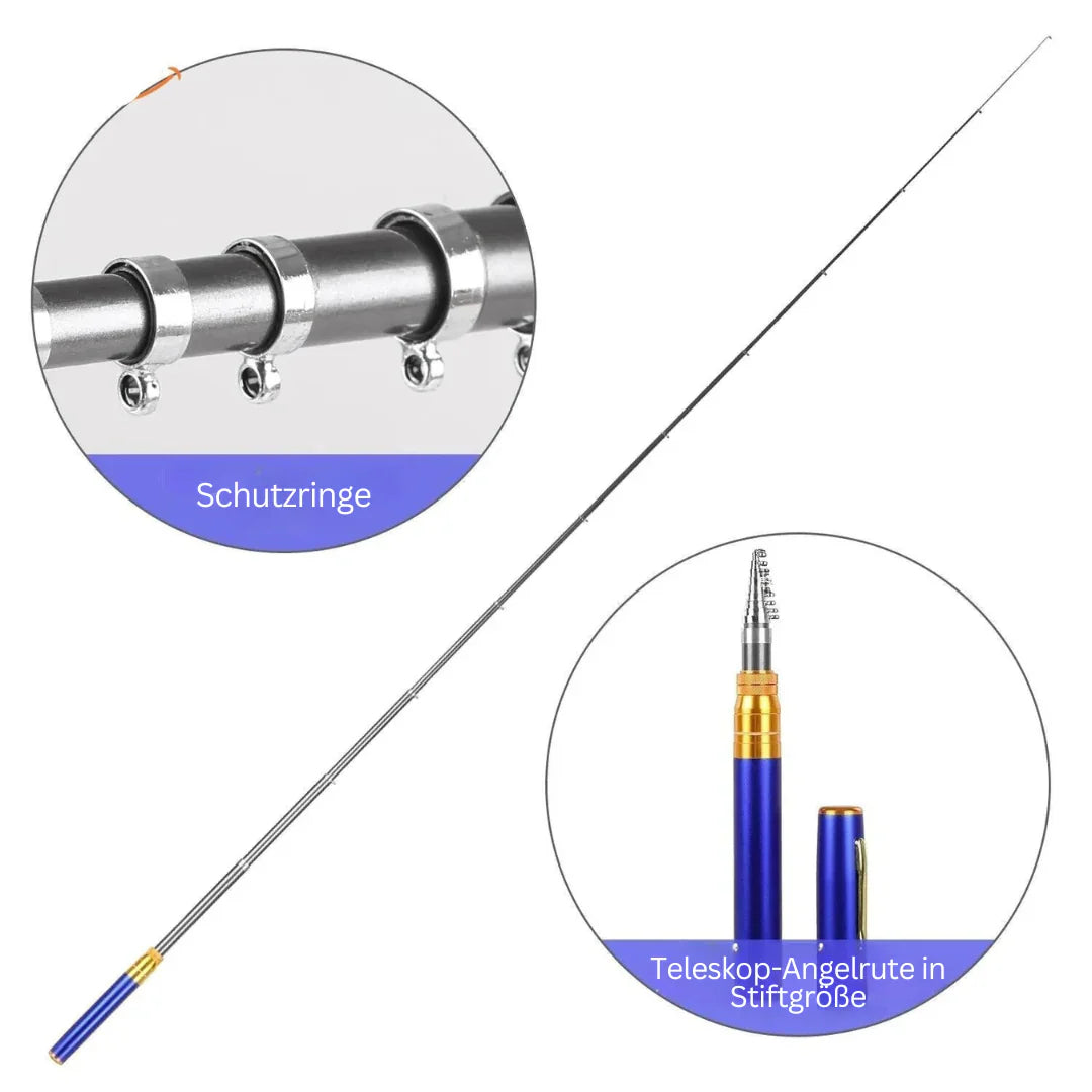 Small Fishing Set with Telescopic Rod – Foldable Fishing Rod for On the Go