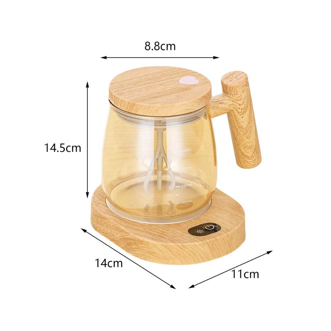 Innovative 2-in-1 Mixer Cup with Wooden Handle