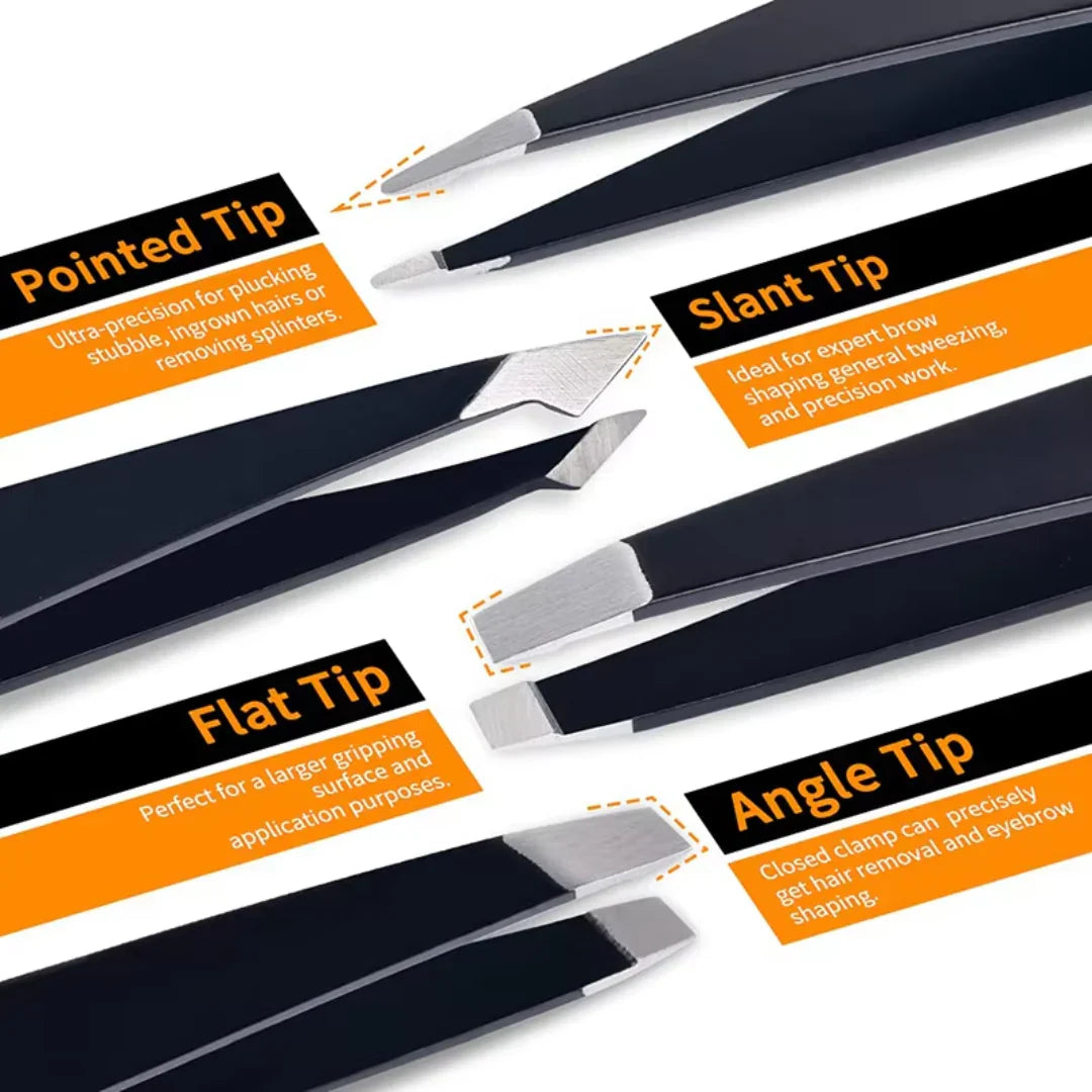 Professional Tweezer Set for Precise Eyebrow Shaping