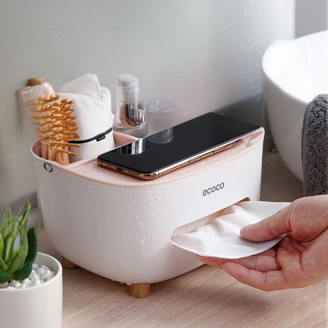 4-in-1 Multifunctional Tissue Box with Organizer
