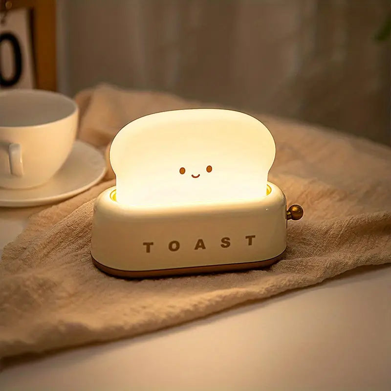 Kawaii Toast Bedside Lamp – LED Lighting for a Cozy Atmosphere