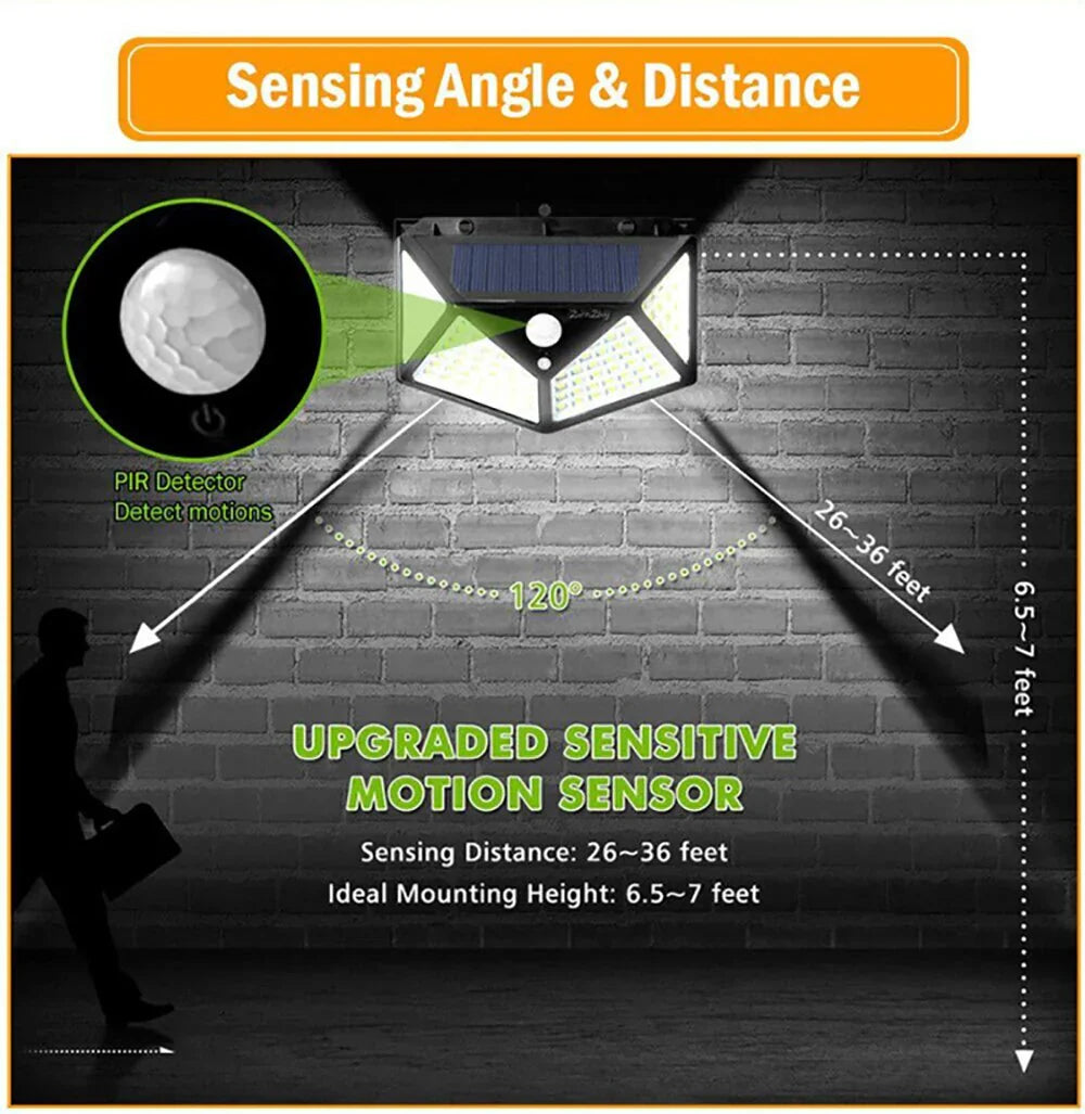 Solar LED Wall Light – With Motion Sensor and IP65 Weather Protection