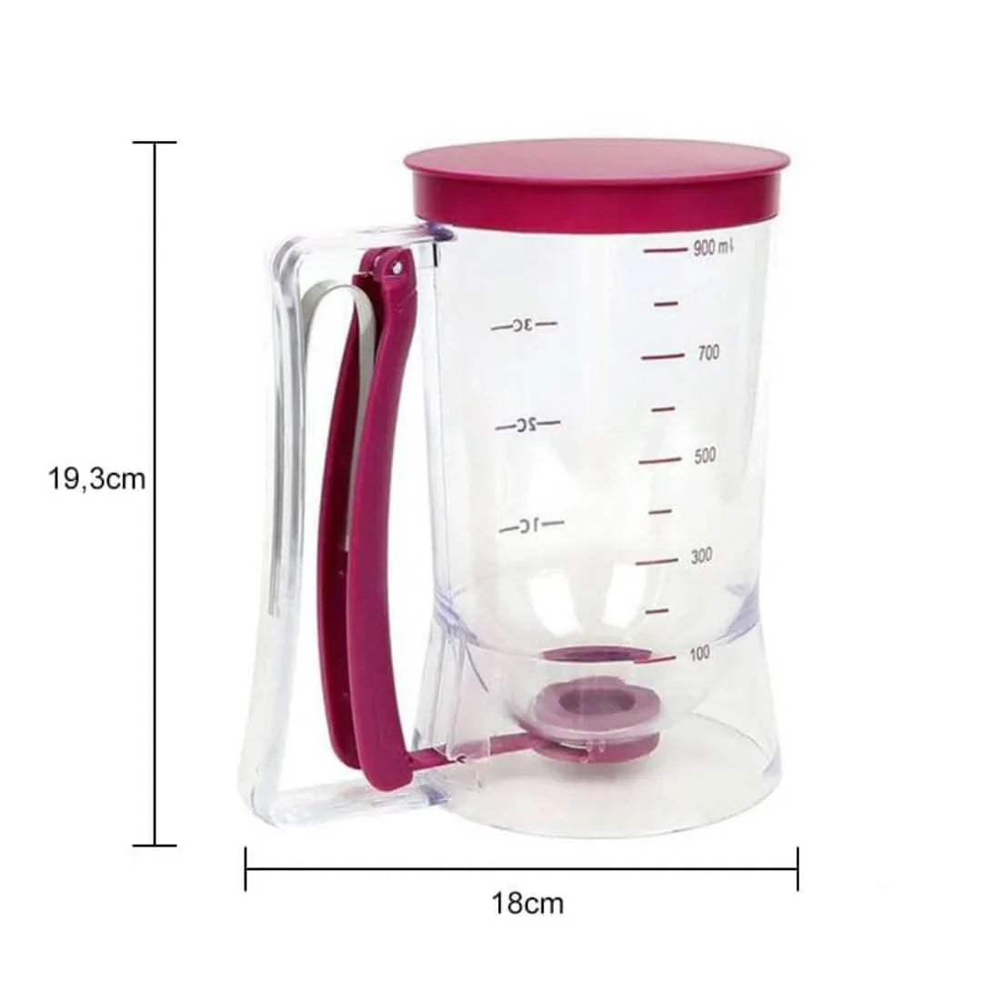 Batter Dispenser with Measuring Scale and Spout for Muffins, Cakes, and Baked Goods