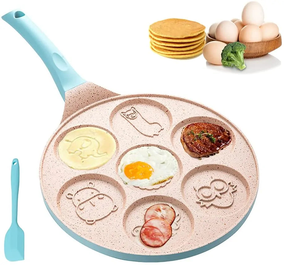 Kids Breakfast Pan with Fun Shapes for Creative Fried Eggs and Pancakes