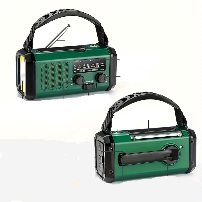 Solar Emergency Radio with Power Bank – Hand Crank Radio and LED Lamp for Outdoors