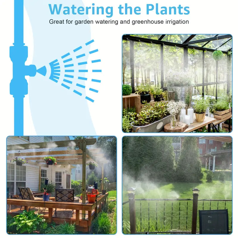Garden Irrigation System – Drip Irrigation Kit with Adjustable Spray Heads and Accessories