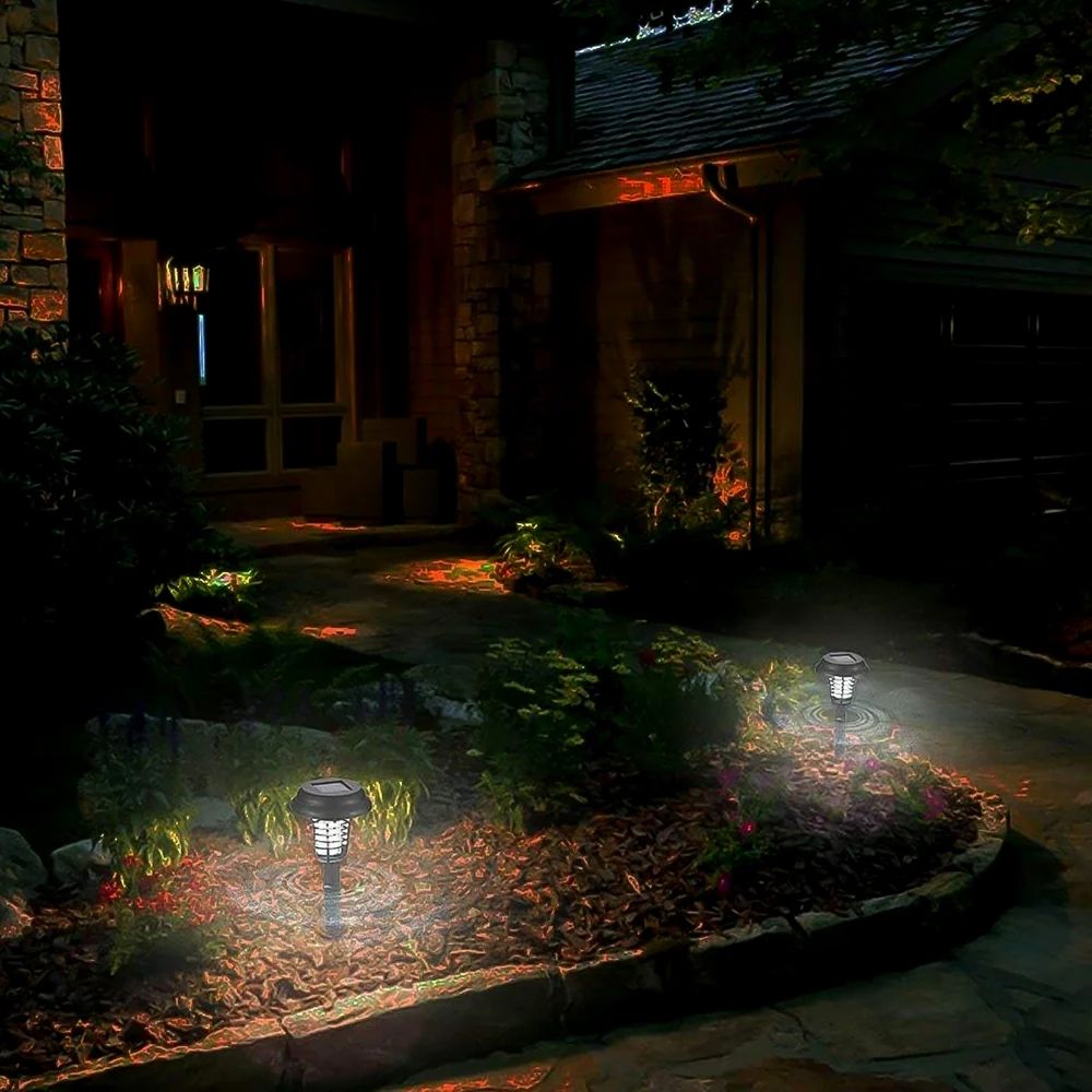 Solar Insect Killer with LED Light – Waterproof Mosquito Trap for the Garden, UV Light Mosquito Repellent Solar Garden Lamp