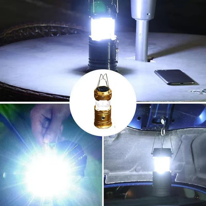 Solar Lamp for Camping with USB Charging – Portable LED Lantern for Outdoor Use and Emergencies