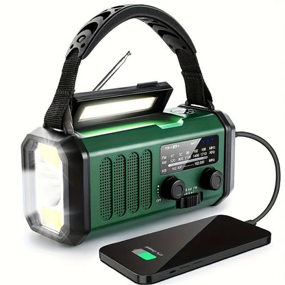 Solar Emergency Radio with Power Bank – Hand Crank Radio and LED Lamp for Outdoors
