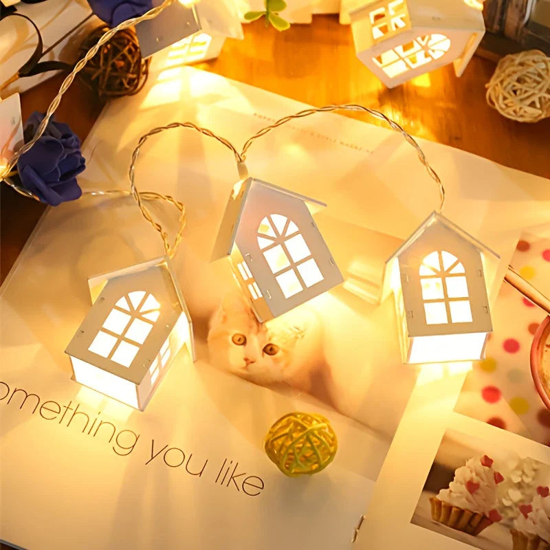 Mini House LED String Lights – Festive Decorative Lighting for Indoor Spaces