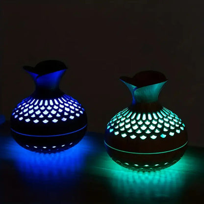 LED Aromatherapy Humidifier – Wood-Style Diffuser for a Relaxing Atmosphere