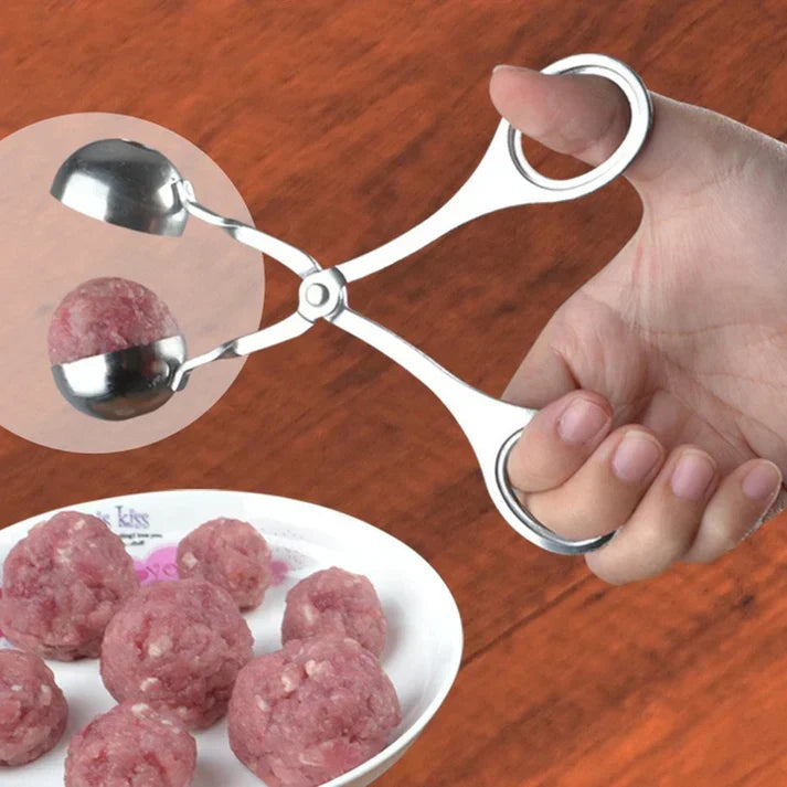 Stainless Steel Turning Tongs for Even Meatballs