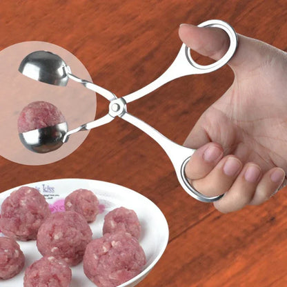 Stainless Steel Turning Tongs for Even Meatballs