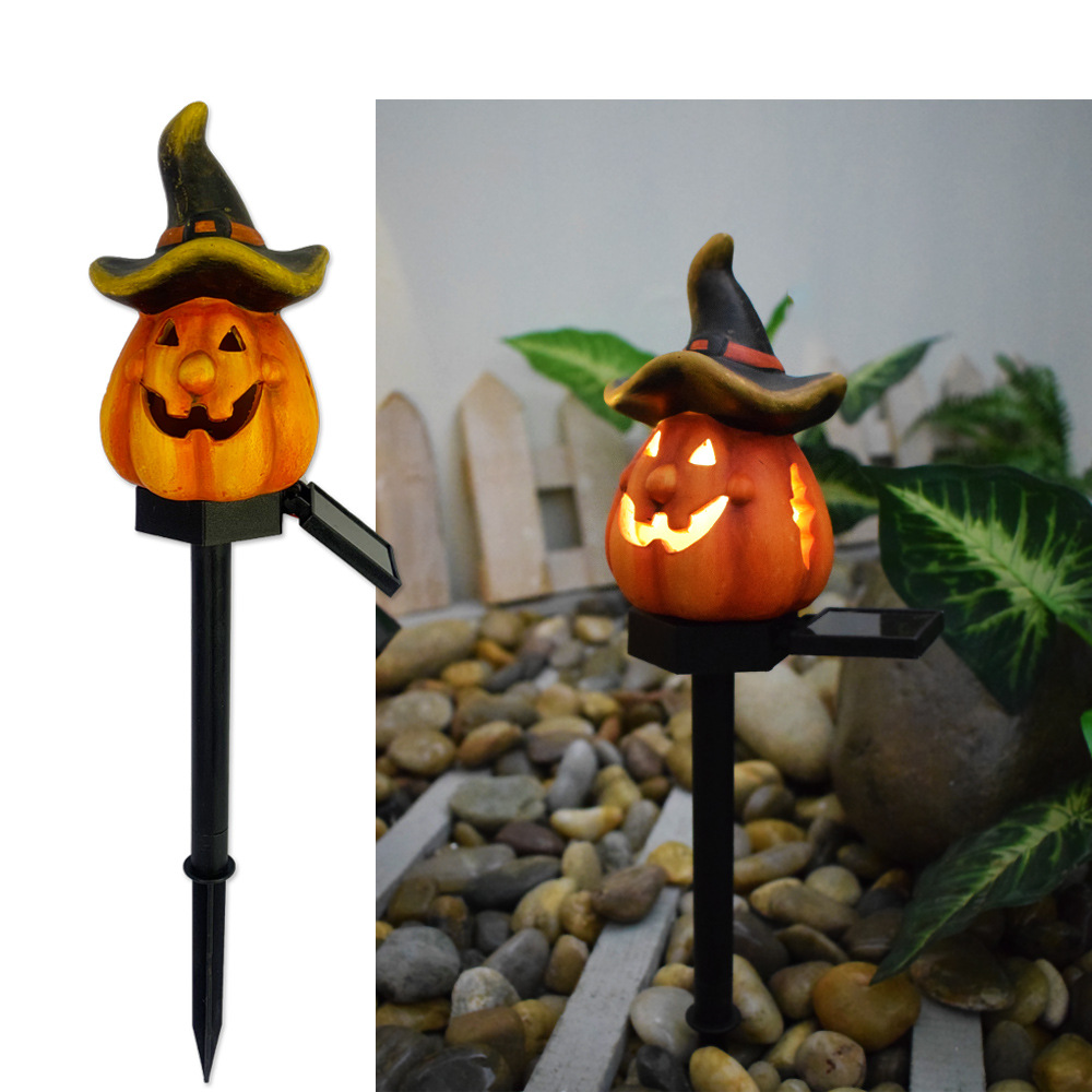 Halloween Solar Lights with Pumpkin and Witch Motifs – Decorative LED Outdoor Lighting for Garden and Patio