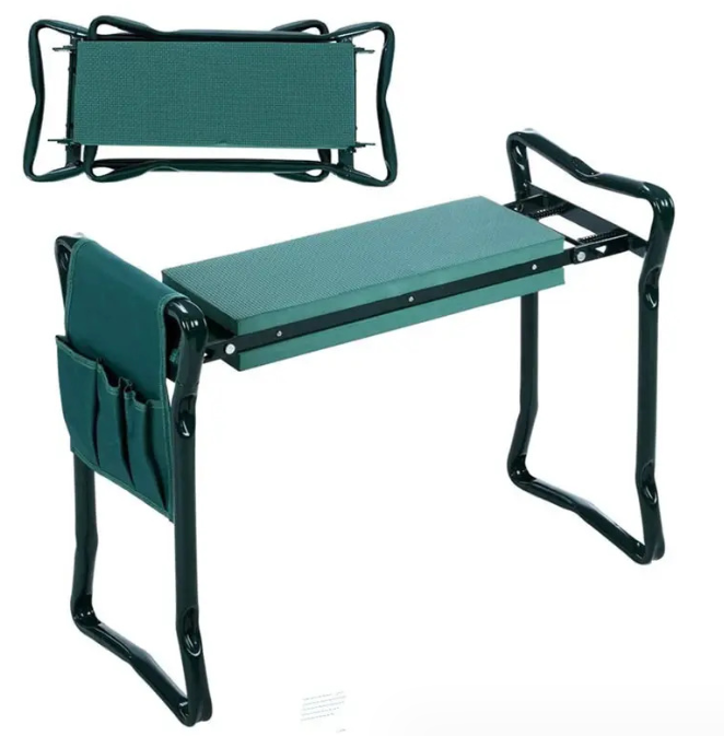 Garden Stool with Storage Bag – Foldable Seat and Work Area for Gardening