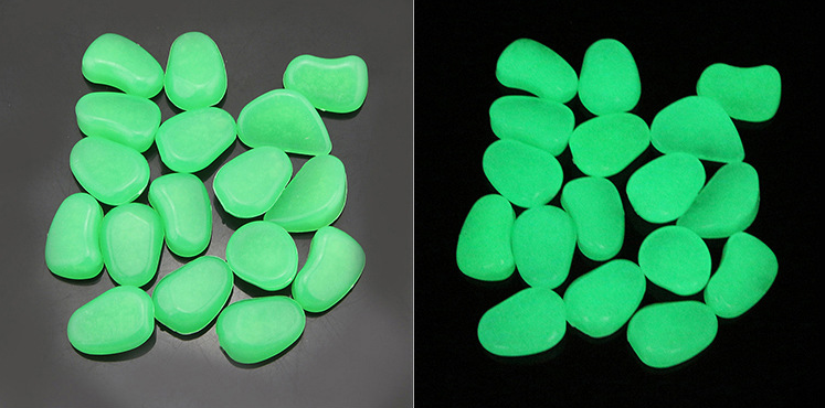 Glow-in-the-Dark Garden Stones – Phosphorescent Pebbles for Decoration in Various Colors