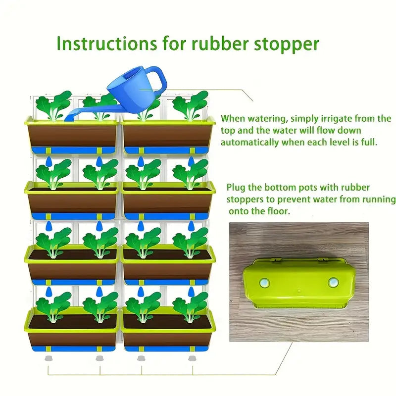 Vertical Plant Storage with 8 Pockets – Wall-Hanging Plant Shelf for Balcony, Garden, and Terrace
