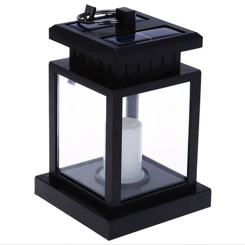 Solar Lantern with LED Candle – Hanging Lamp for Outdoor Use, Decorative Garden Lighting for Terrace and Balcony