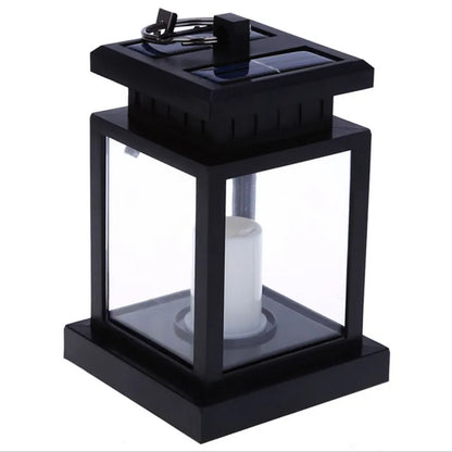 Solar Lantern with LED Candle – Hanging Lamp for Outdoor Use, Decorative Garden Lighting for Terrace and Balcony