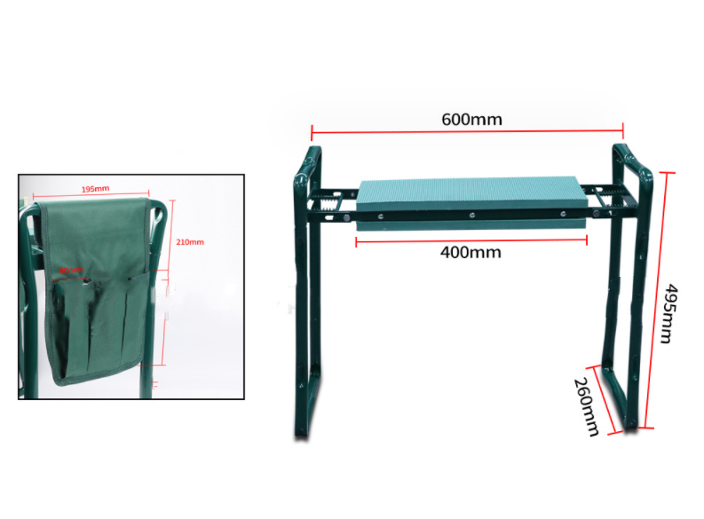 Garden Stool with Storage Bag – Foldable Seat and Work Area for Gardening