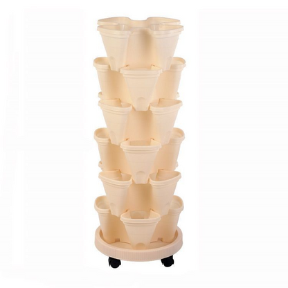 6-Layer Vertical Plant Tower – Efficient 3D Flower Growing System for Garden and Patio