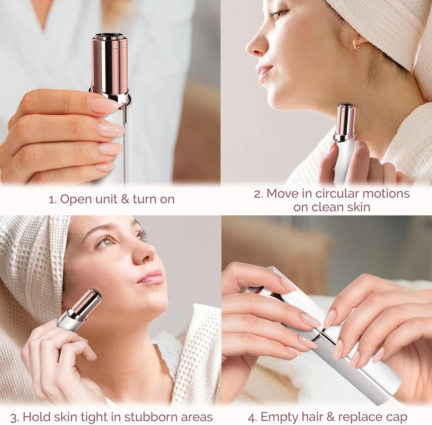Painless Facial Hair Remover with Stainless Steel Head