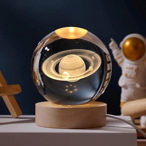 Glowing moon crystal ball with galaxy effect