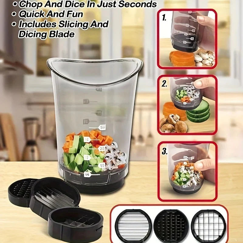 3-in-1 Manual Vegetable Cutter & Chopper – Versatile for Slicing, Chopping, and Mincing