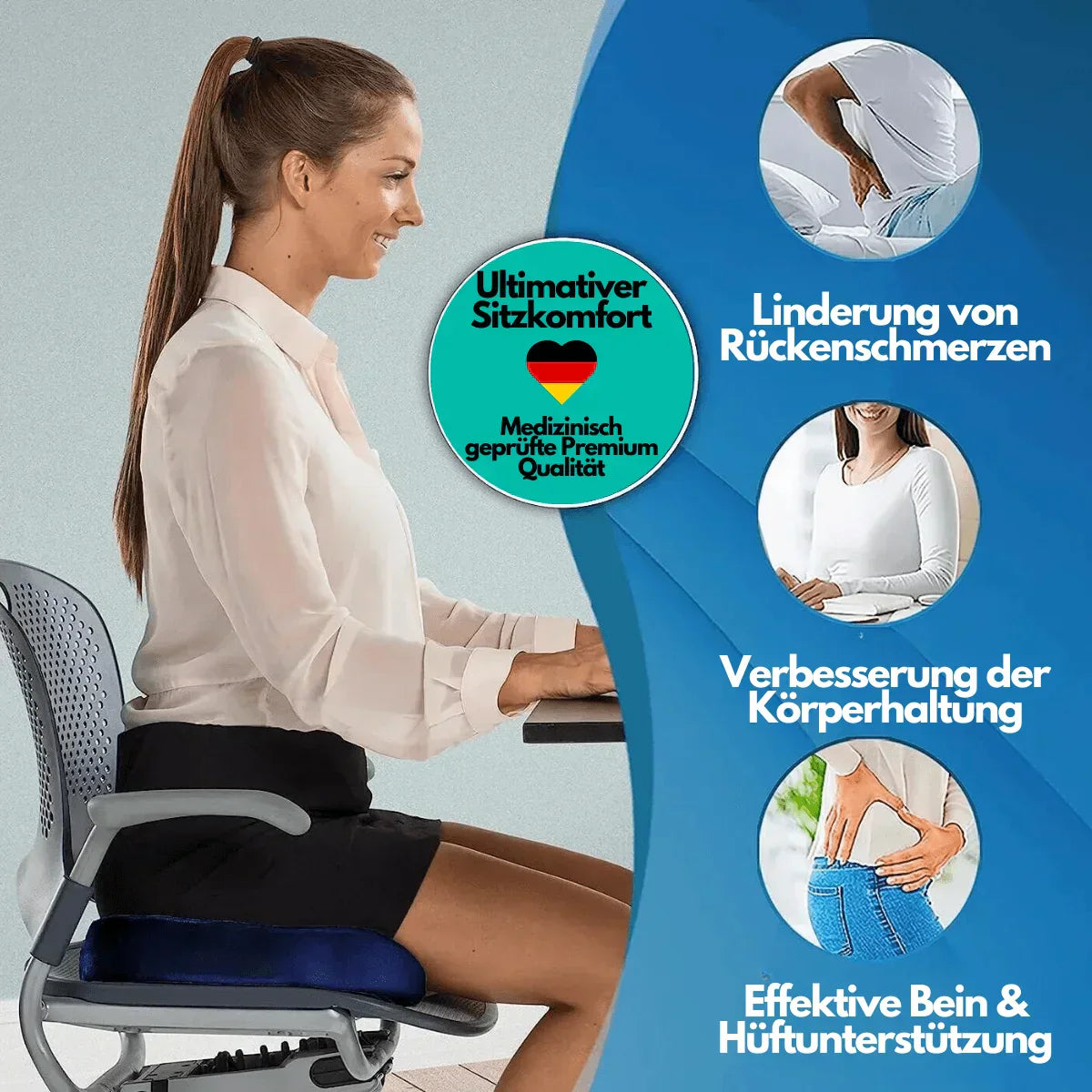 Ergonomic 4D Seat Cushion with Orthopedic Support for Maximum Comfort