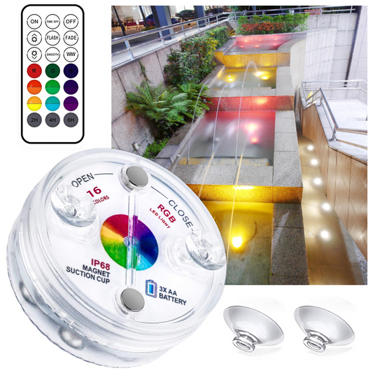 RGB LED Underwater Lighting with Remote Control – Color Changing for Pools, Bathrooms, and Ponds