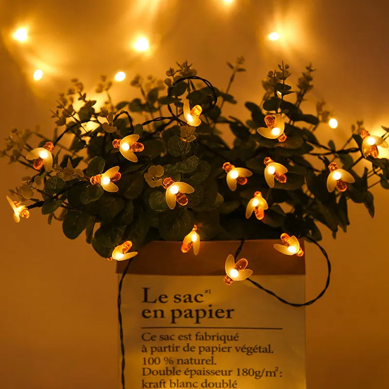Solar Bee String Lights – LED Garden Lighting for Outdoor Areas and Terraces