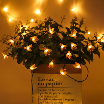 Solar Bee String Lights – LED Garden Lighting for Outdoor Areas and Terraces