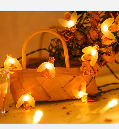 Solar Bee String Lights – LED Garden Lighting for Outdoor Areas and Terraces
