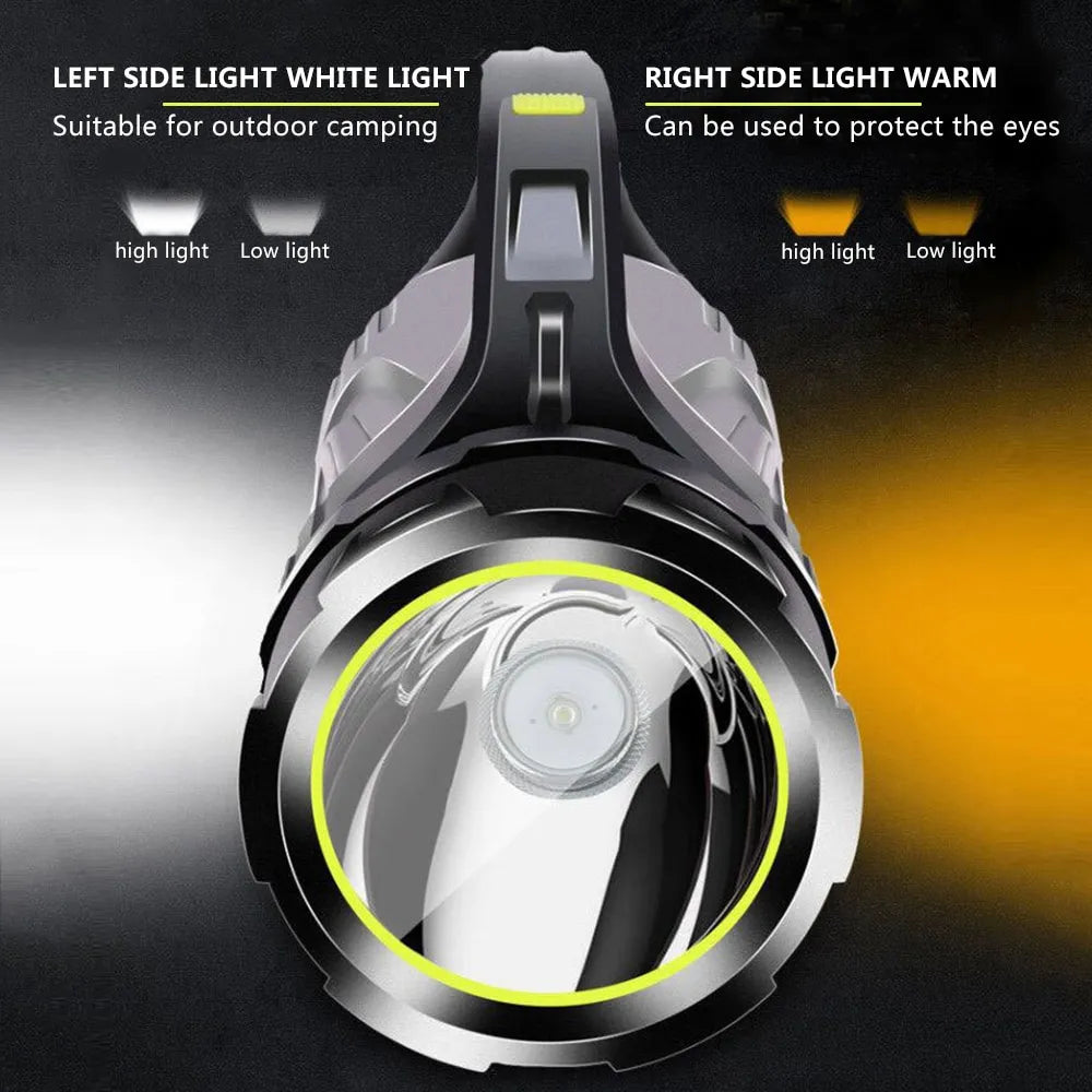 LED Flashlight With Double-sided Lighting – Waterproof Work Lamp For Outdoor Adventures And Emergencies