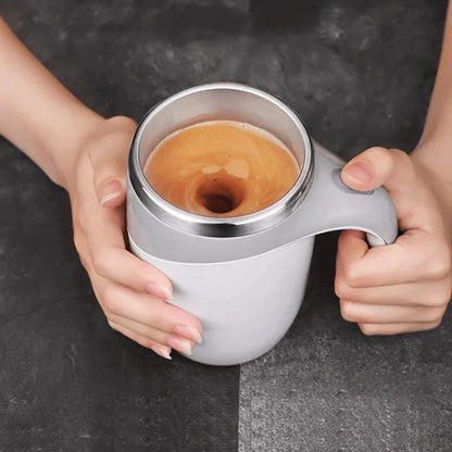 Self-Stirring Thermal Mug with One-Button Control for Hot Drinks