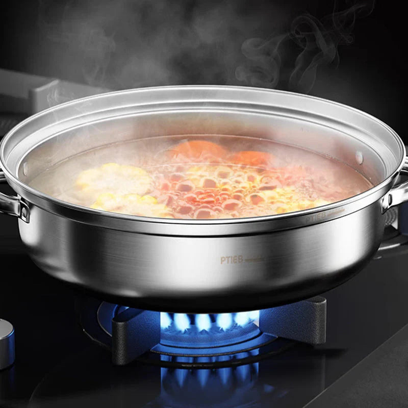 Stainless Steel 3-Layer Steamer with Handles and Glass Lid – Perfect for the Kitchen